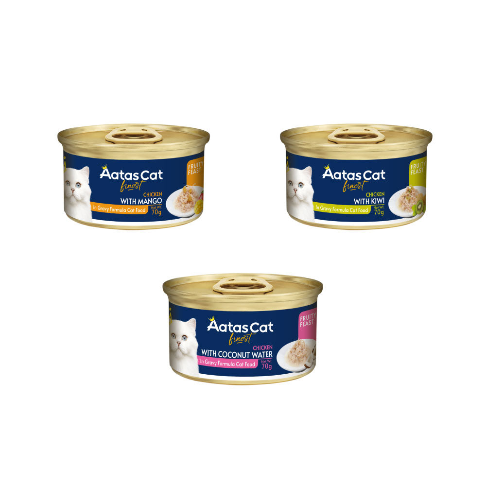 アタス Aatas キャットフード フルーティーフィースト チキンwithマンゴー 70g