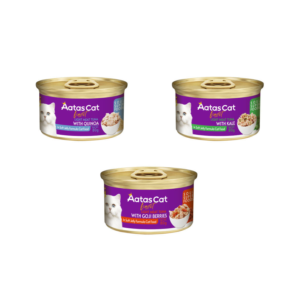 アタス Aatas キャットフード ソウルスーパーフード ライトツナwithゴジベリー 80g×24缶【送料無料】