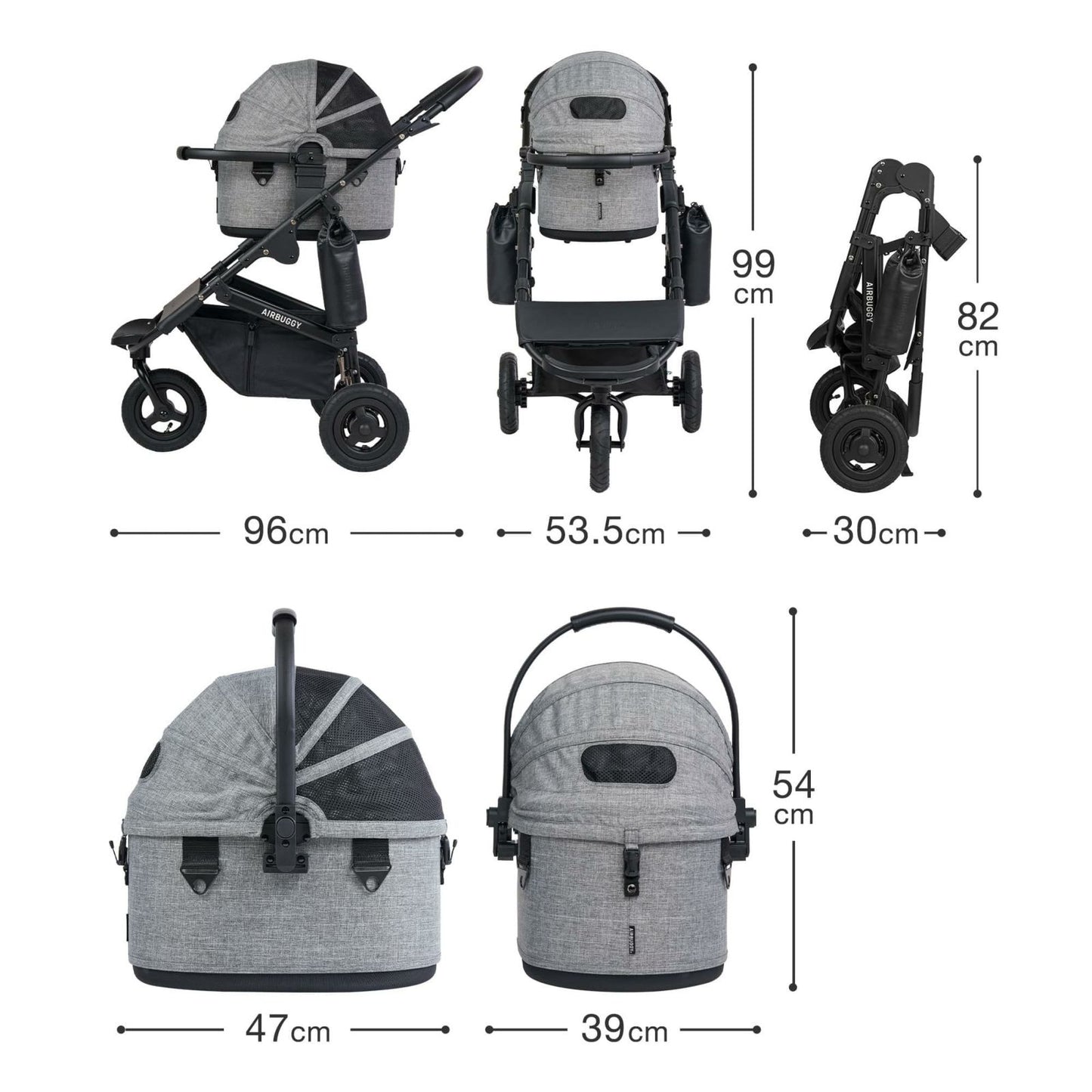 エアバギー フォー ペット AIRBUGGY FOR PET ペットカート ドーム3 セット ブラックフレーム スモール シードベージュ