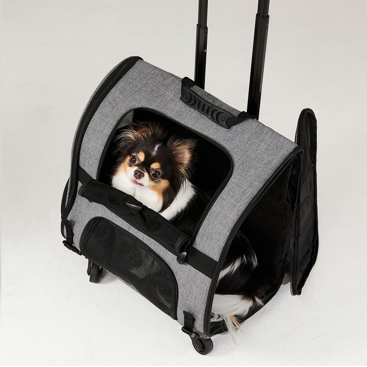 エアバギー フィット エアバギー犬 アースグレー 送料無料 AirBuggy for PET ペットキャリー ペットカート キャスター付き 小型犬 中型犬 猫 フラット 高さ切り替え