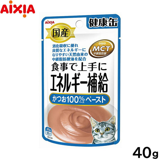 アイシア キャットフード 国産 健康缶パウチ エネルギー補給 かつおペースト 40g 猫缶