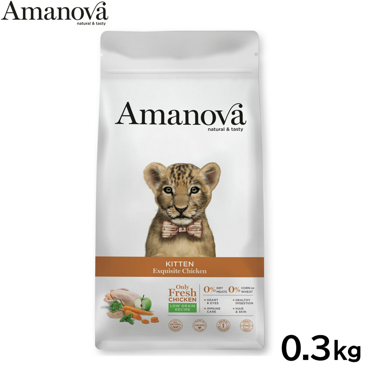 アマノバ Amanova キャットフード キトン エクスクイジット チキン ドライフード 子猫用 小粒 0.3kg