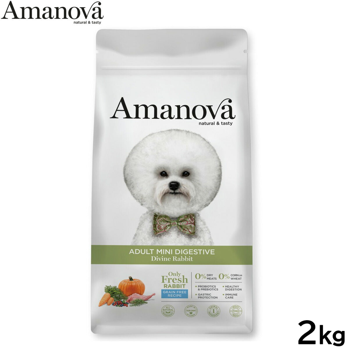 アマノバ Amanova ドッグフード アダルト ミニ ダイジェスティブ ディバイン ラビット ドライフード 成犬用 小粒 2kg