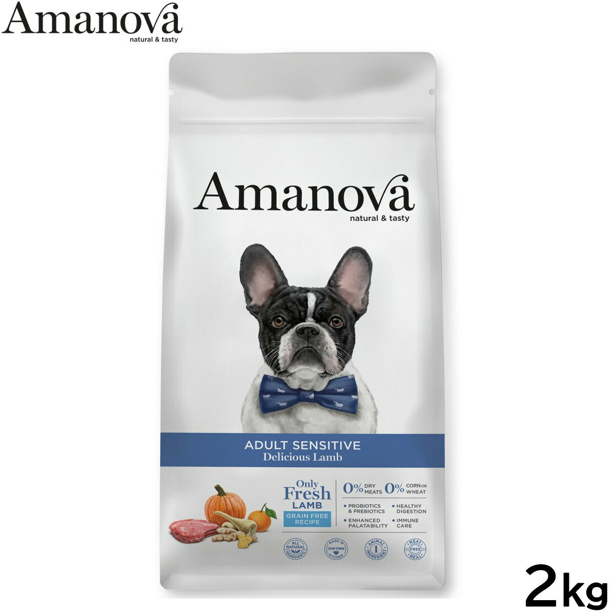 アマノバ Amanova ドッグフード アダルト センシティブ デリシャス ラム ドライフード 成犬用 中粒 2kg