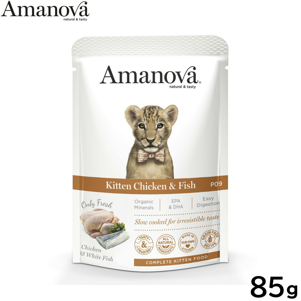 アマノバ Amanova キャットフード パウチ キトン チキン アンド フィッシュ ウェットフード 子猫用 85g