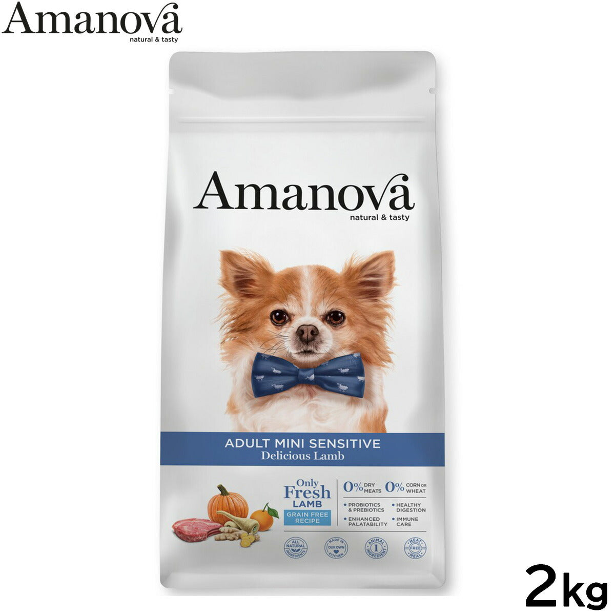 アマノバ Amanova ドッグフード アダルト ミニ センシティブ デリシャス ラム ドライフード 成犬用 小粒 2kg