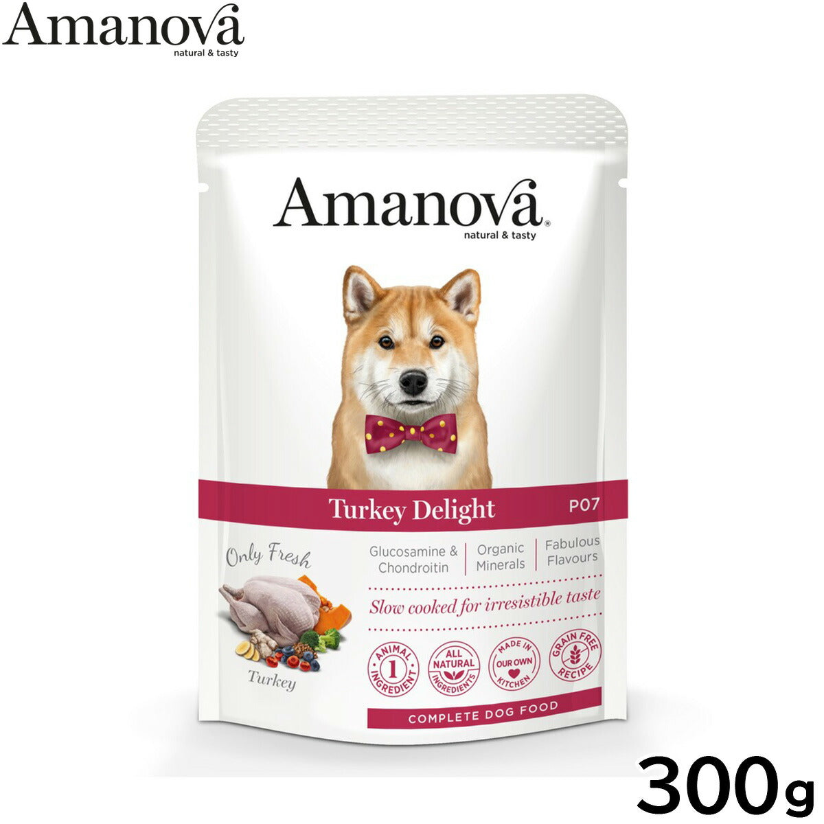 アマノバ Amanova ドッグフード パウチ アダルト ターキー デライト ウェットフード 成犬用 300g