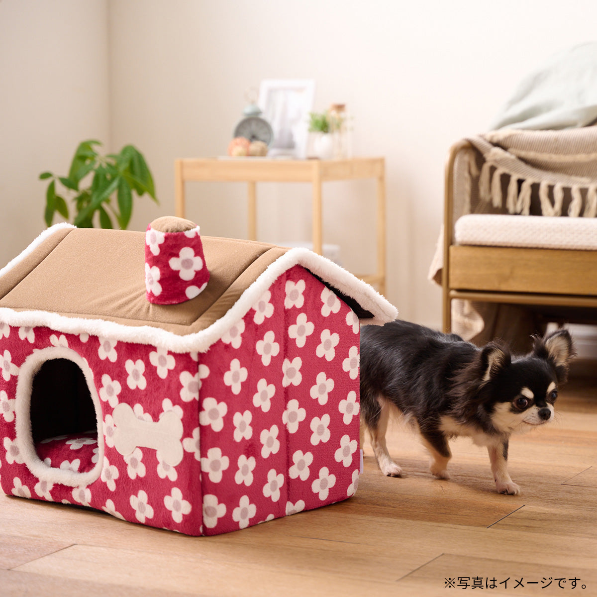 ボンビアルコン もこもこハウス フラワーブルー【送料無料】 ハウスベッド 暖か 2024冬 新作