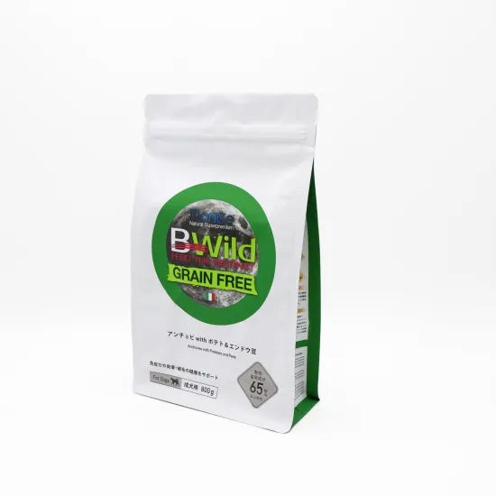 ビーワイルド B Wild ドッグフード アンチョビ with ポテト&エンドウ豆 グレインフリー 800g