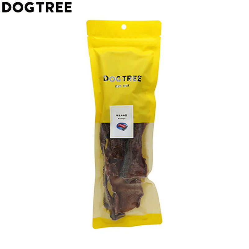ドッグツリー 犬用おやつ 牛たんの皮カット ロング袋 約90g 国産 無添加