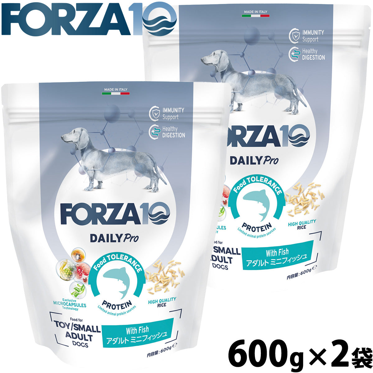 フォルツァ10 Forza10 ドッグフード デイリープロ Daily Pro アダルトミニ フィッシュ 600g×2袋