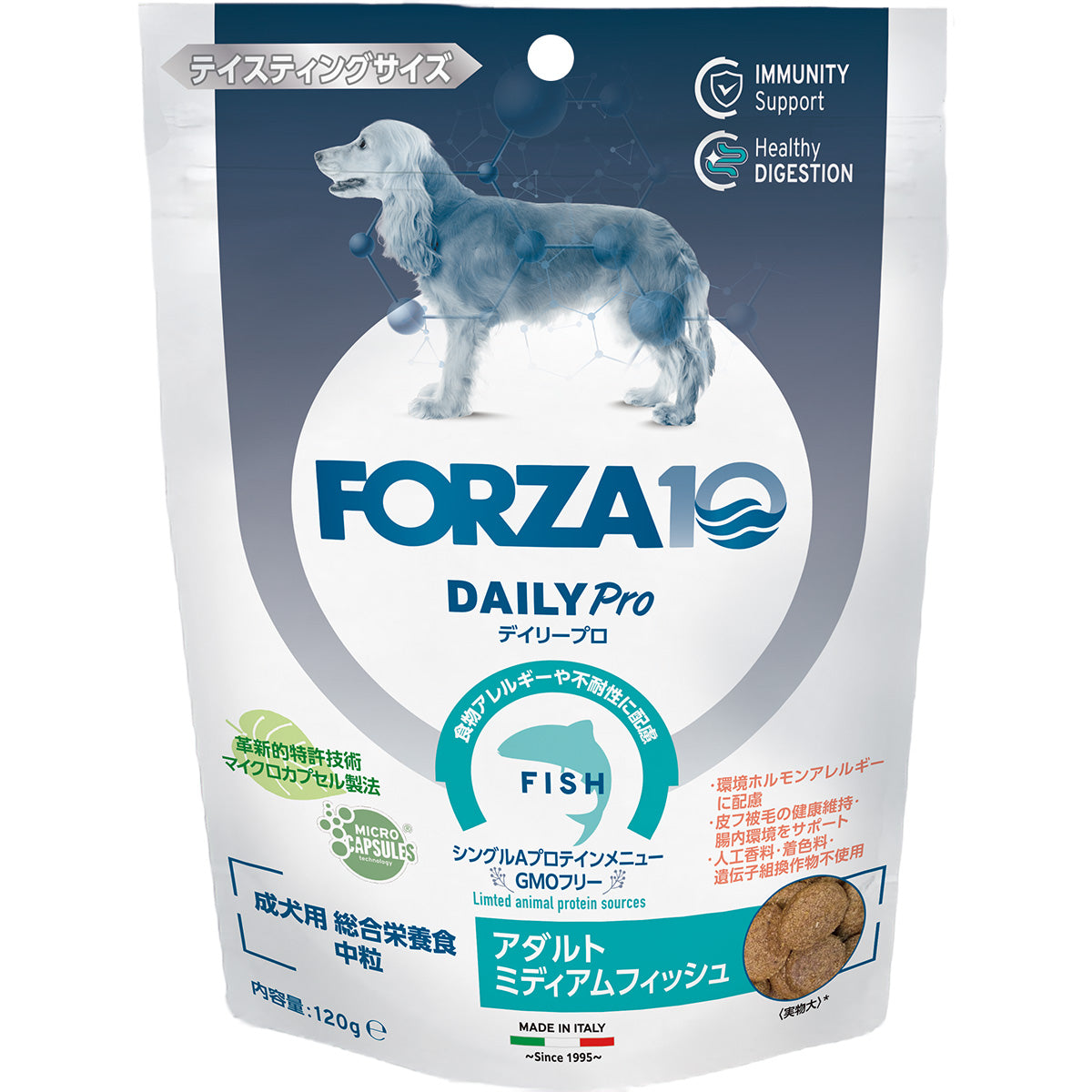 フォルツァ10 FORZA10 ドッグフード デイリープロ アダルトミディアム フィッシュ 120g×10個