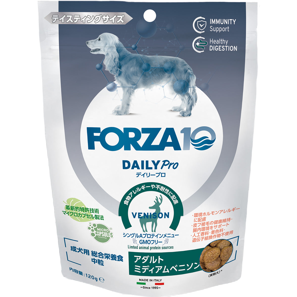 フォルツァ10 FORZA10 ドッグフード デイリープロ アダルトミディアム ベニソン 120g