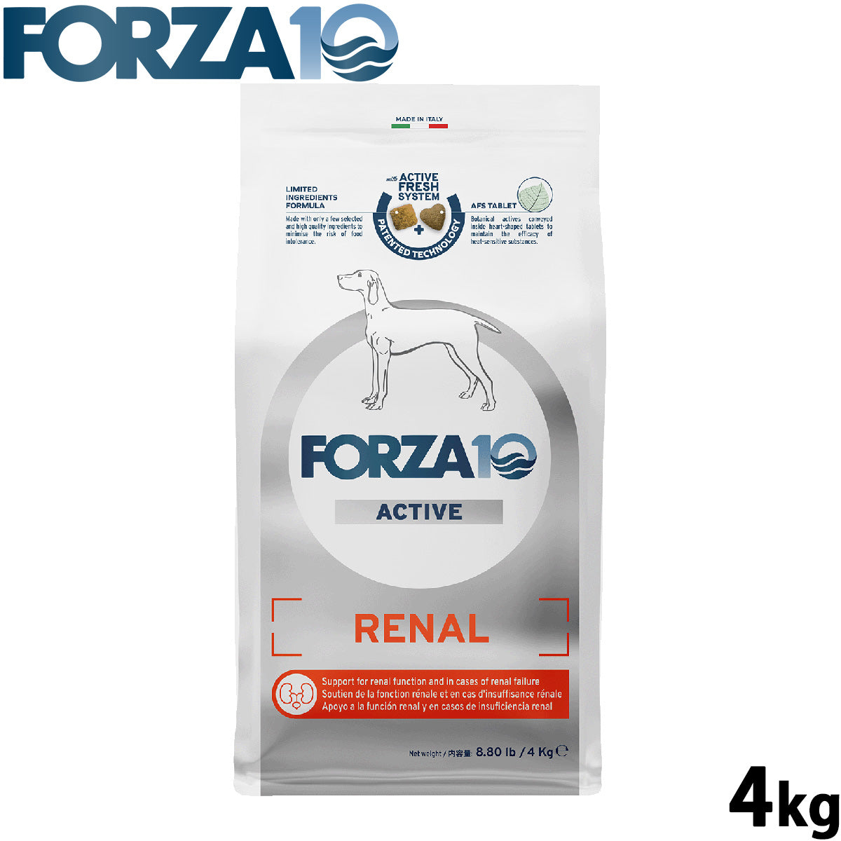 フォルツァ10 Forza10 ドッグフード リナールアクティブ ミディアム 腎臓ケア用食事療法食 4kg