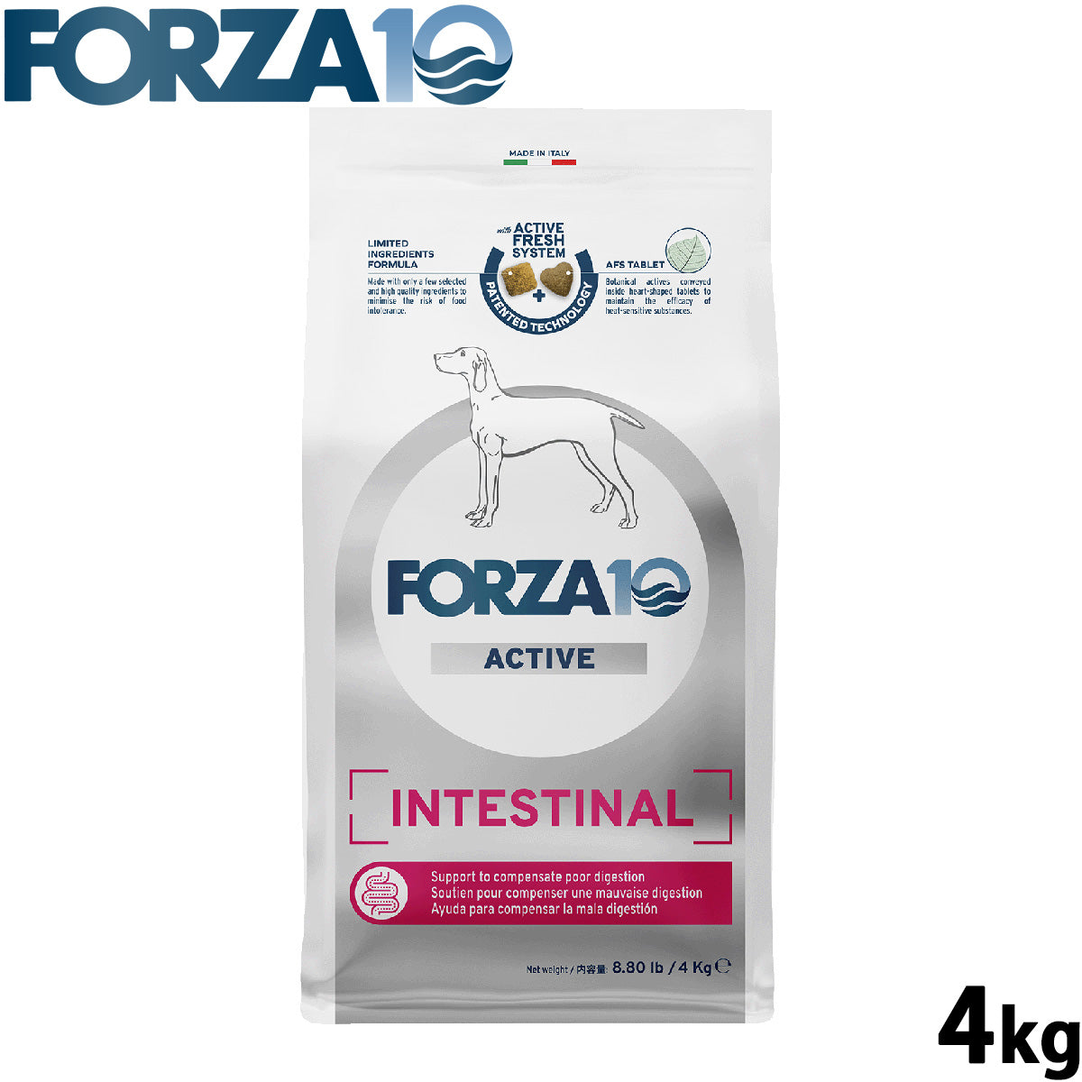 フォルツァ10 Forza10 ドッグフード インテスティナルアクティブ ミディアム 胃腸ケア用食事療法食 4kg