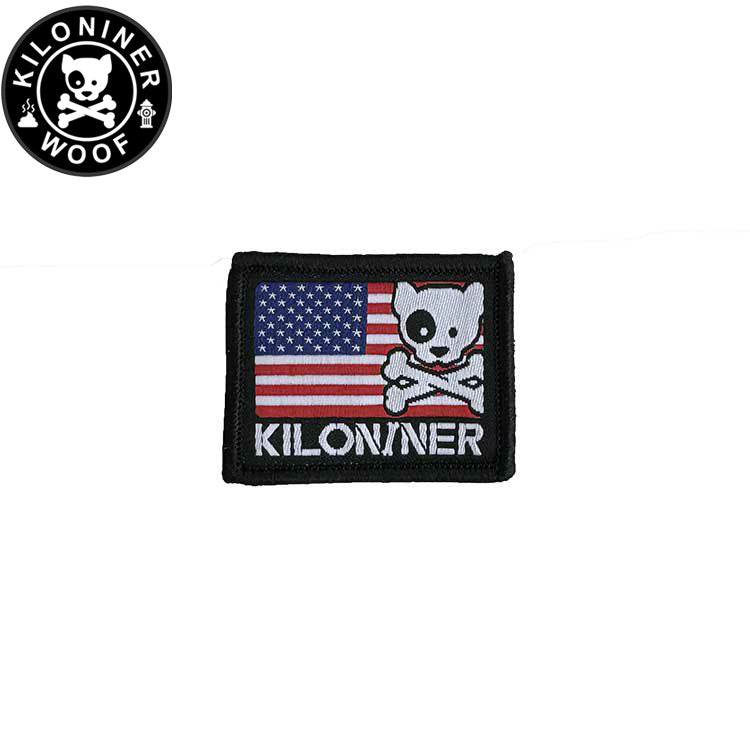 KILONINER キロナイナー カスタマイズ用パッチ Mini Freedom Crossbones Dog and Logo Patch Red/White/Blue