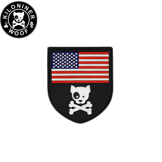 KILONINER キロナイナー カスタマイズ用パッチ Aemerican Dog & Crossbones Shield Patch
