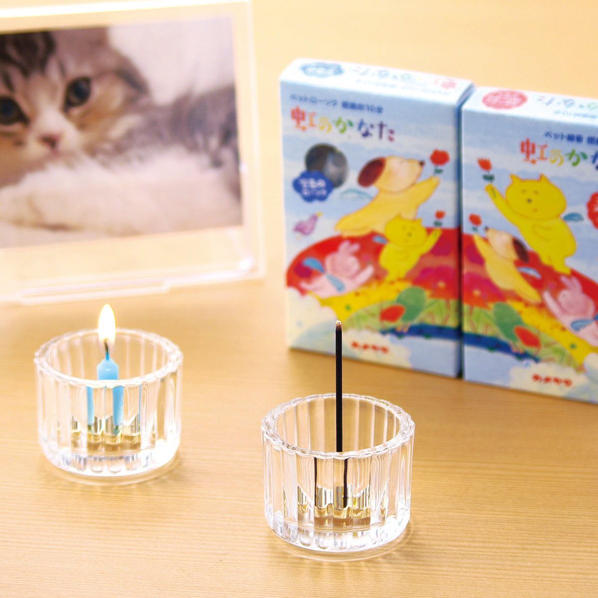 カメヤマローソク 虹のかなた メモリアルギフト 6点セット