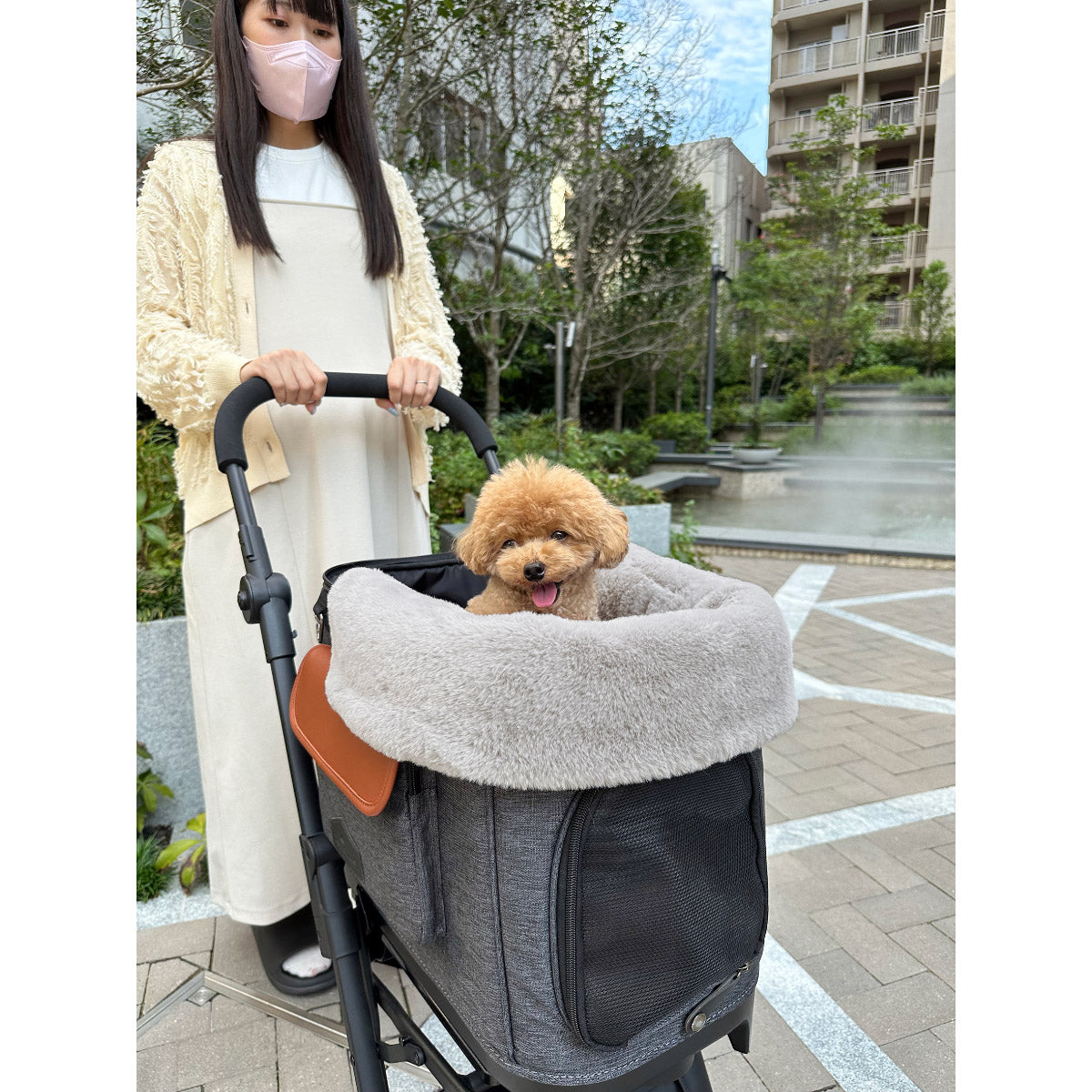 kuPla kuPla クプラクプラ ワンちゃんのカートクッション リバーシブル ボーダー