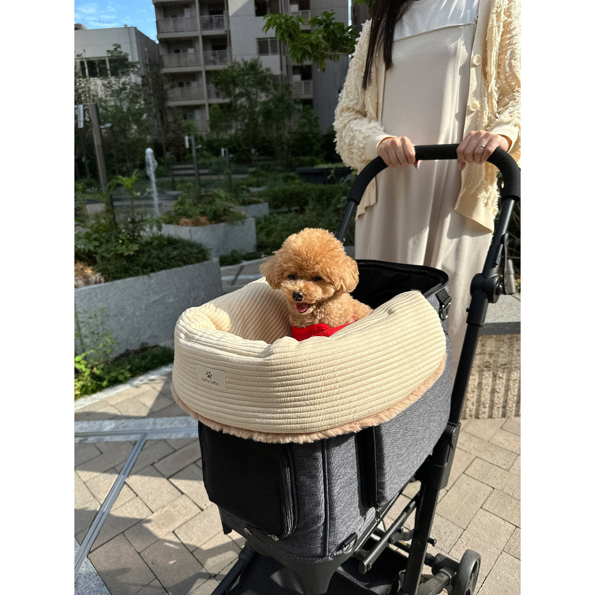 kuPla kuPla クプラクプラ ワンちゃんのカートクッション リバーシブル ベージュ