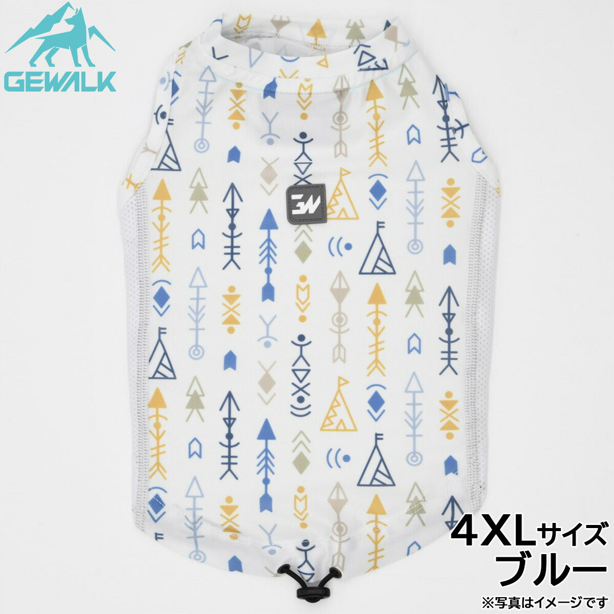 ジウォーク GEWALK ネイティブアメリカン プリント アクティブ サンシェード タンクトップ 4XL ブルー