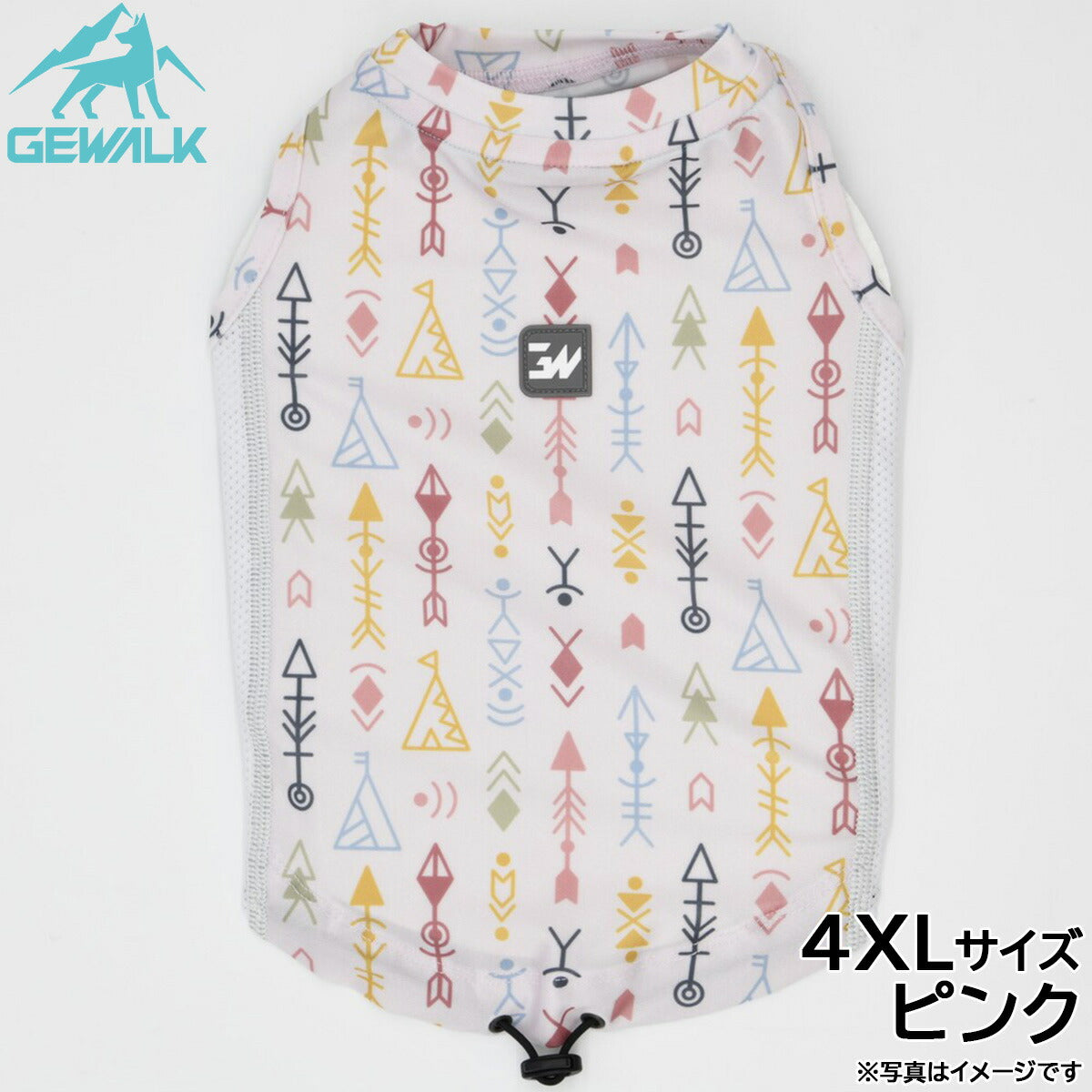 ジウォーク GEWALK ネイティブアメリカン プリント アクティブ サンシェード タンクトップ 4XL ピンク