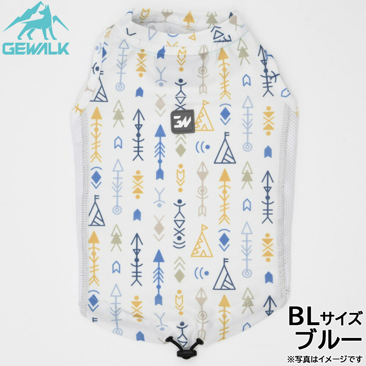 ジウォーク GEWALK ネイティブアメリカン プリント アクティブ サンシェード タンクトップ BL ブルー