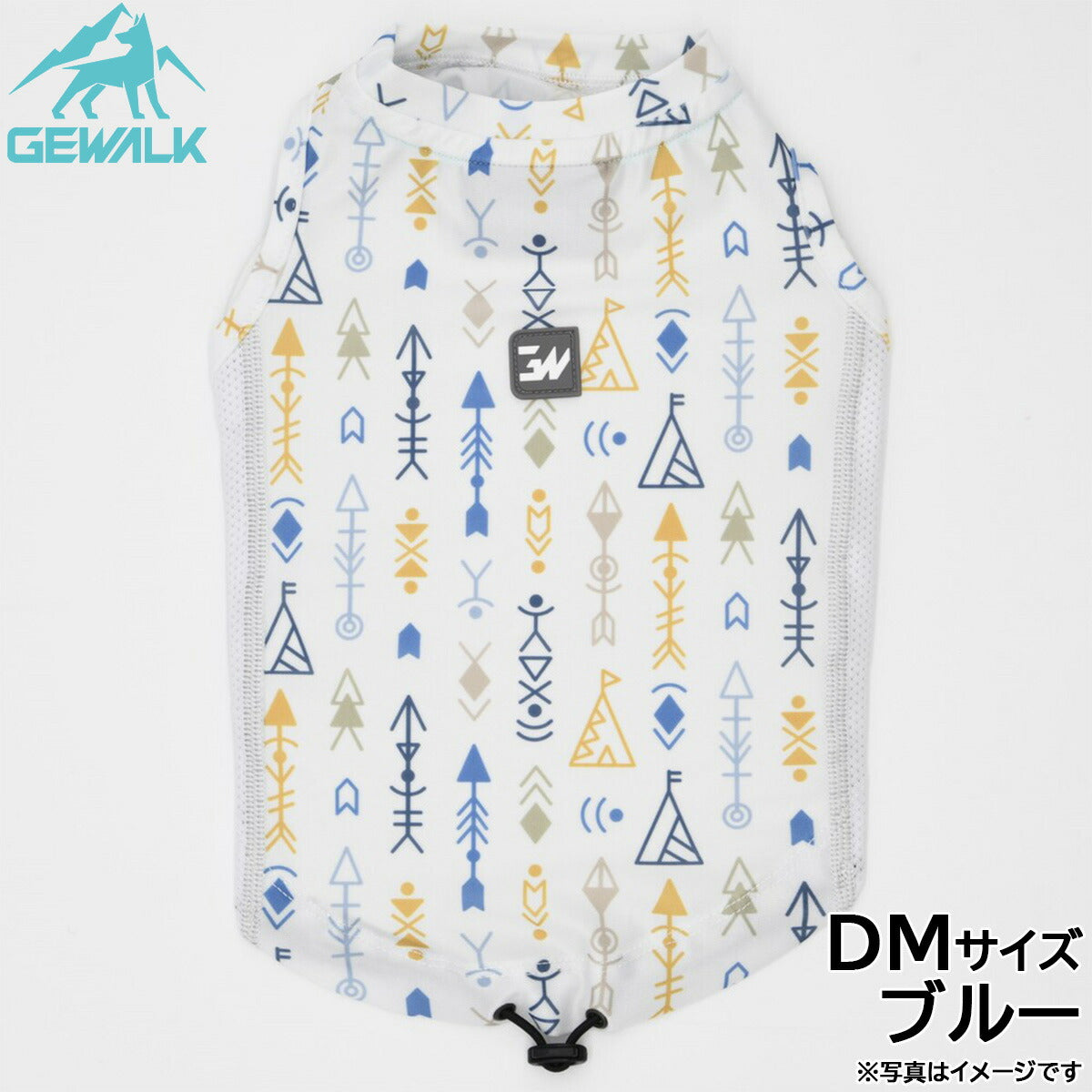 ジウォーク GEWALK ネイティブアメリカン プリント アクティブ サンシェード タンクトップ DM ブルー