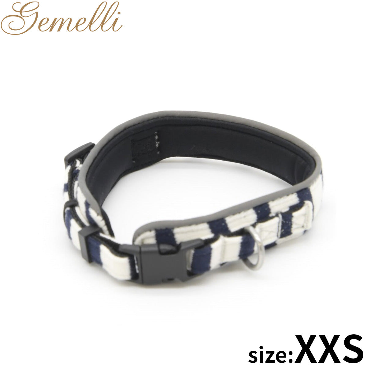 ジェメリ Gemelli ナチュラルボーダーカラー(首輪) XXS ブラック