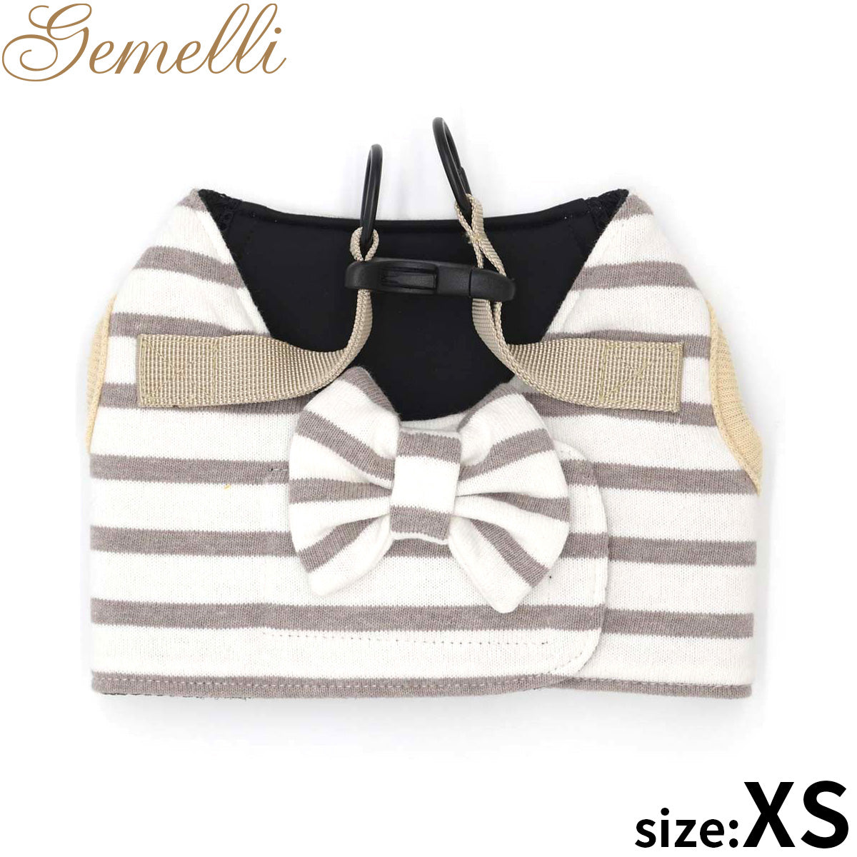 ジェメリ Gemelli ナチュラルボーダーハーネス XS ベージュ