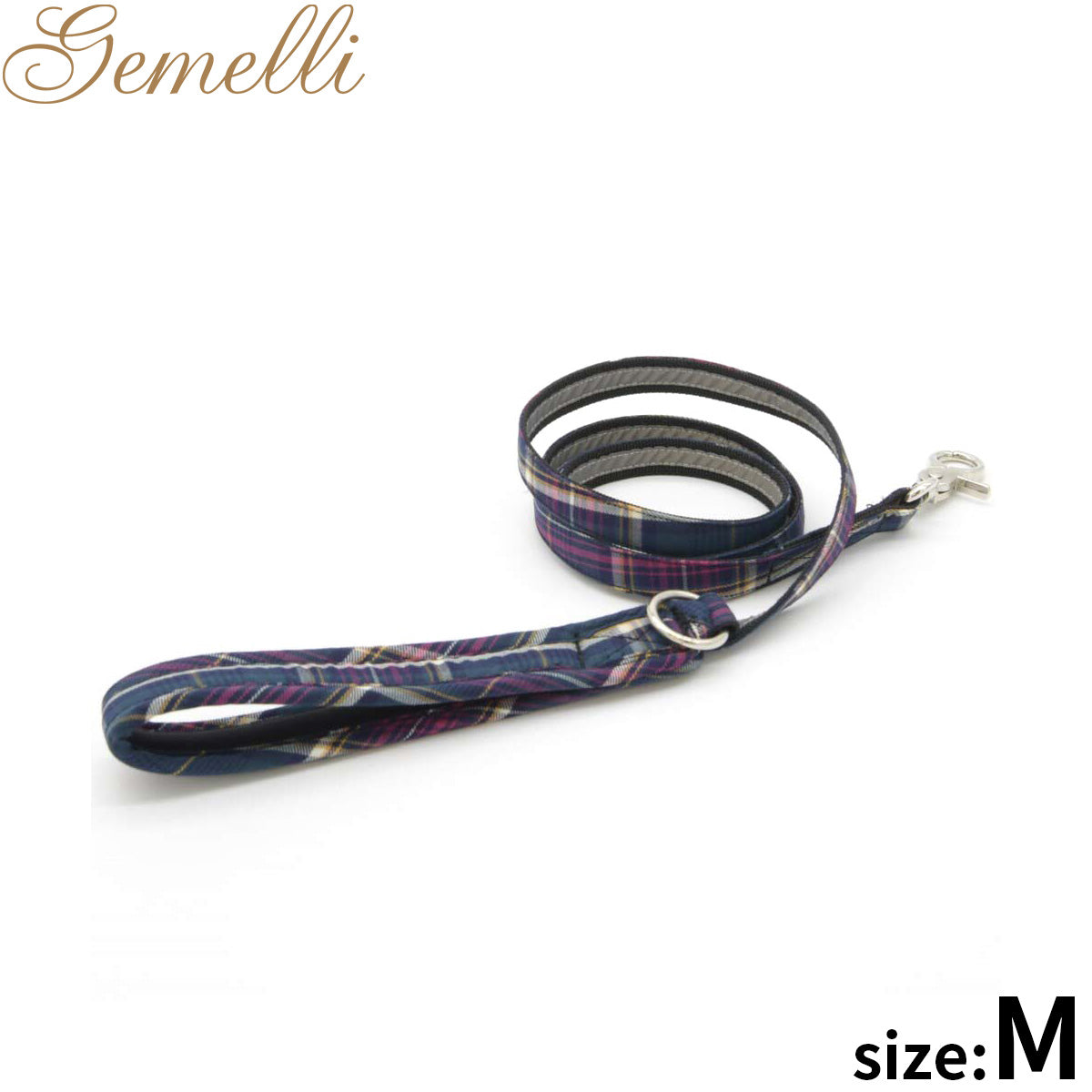 ジェメリ Gemelli クラシカルチェックリーシュ(リード) M ダークグリーン
