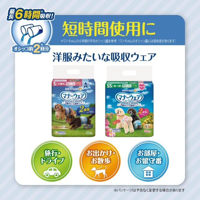 ユニ チャーム マナーウェア 男の子用 青チェック・紺チェック M 18枚入×12個セット【送料無料】