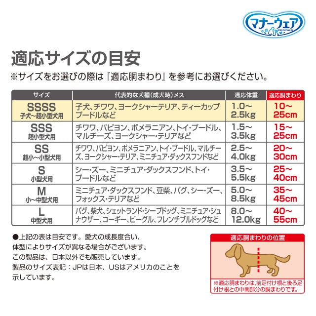 ユニ チャーム マナーウェア 女の子用 ピンクリボン・青リボン SSSS 42枚入×8個セット【送料無料】