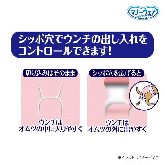 ユニ チャーム マナーウェア 長時間快適オムツ 女の子用 SSS 38枚入×12個セット【送料無料】