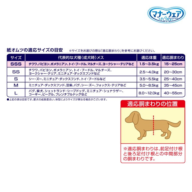 ユニ チャーム マナーウェア 長時間快適オムツ 女の子用 SSS 38枚入×12個セット【送料無料】