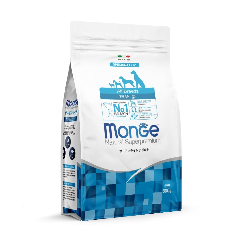 モンジュ ナチュラル スーパープレミアム Monge Natural Superpremium ドッグフード サーモンライト アダルト 成犬用 800g×20個