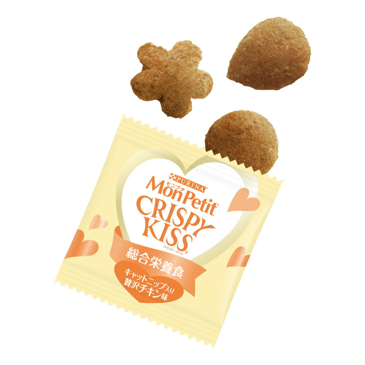 ピュリナ モンプチ クリスピーキッス 総合栄養食 キャットニップ入り贅沢チキン味 24g(3g×8袋入) 猫用 キャットフード