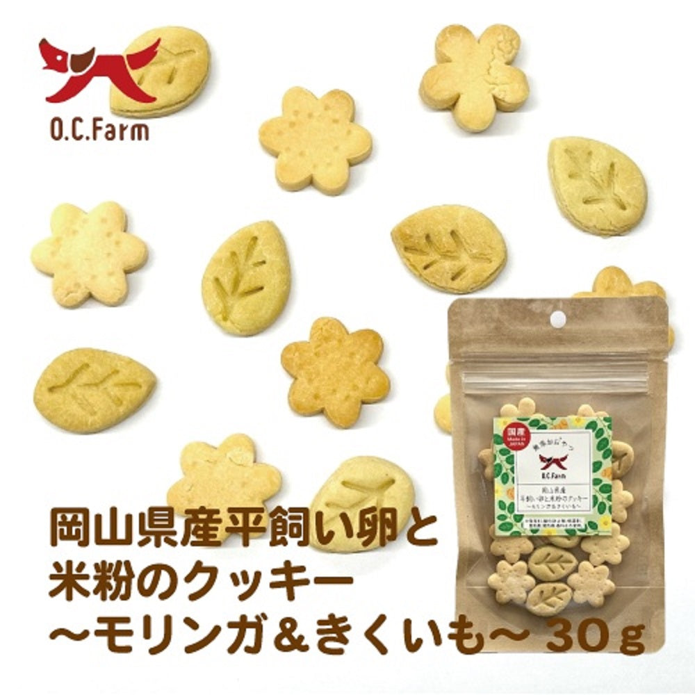 オーシーファーム 犬用おやつ平飼い卵と米粉のクッキー モリンガ&キクイモ 30g 国産 無添加