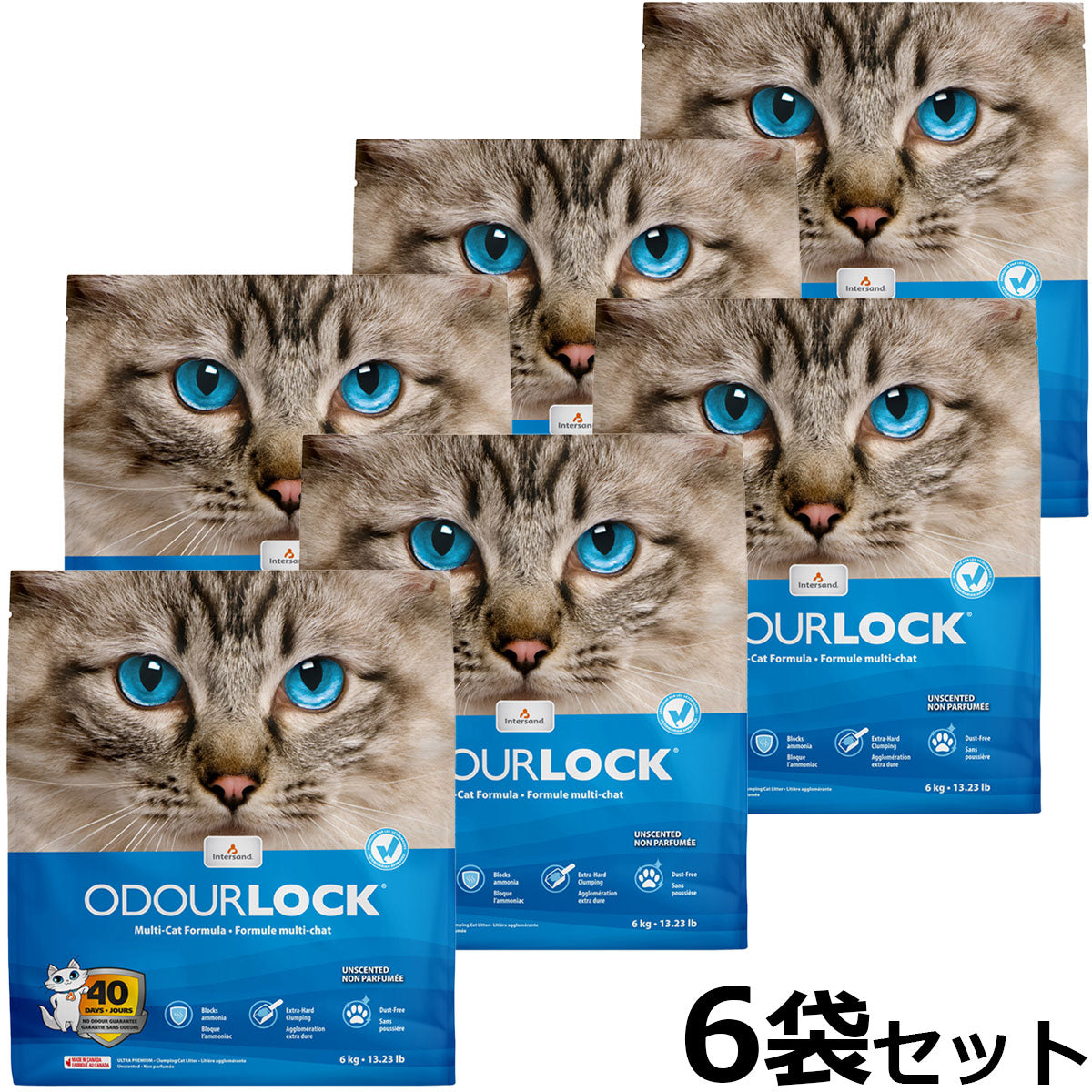 オードロック 6kg×6袋/6個セット 猫 猫砂 鉱物系（ベントナイト） トイレ – ペットのコジコジ