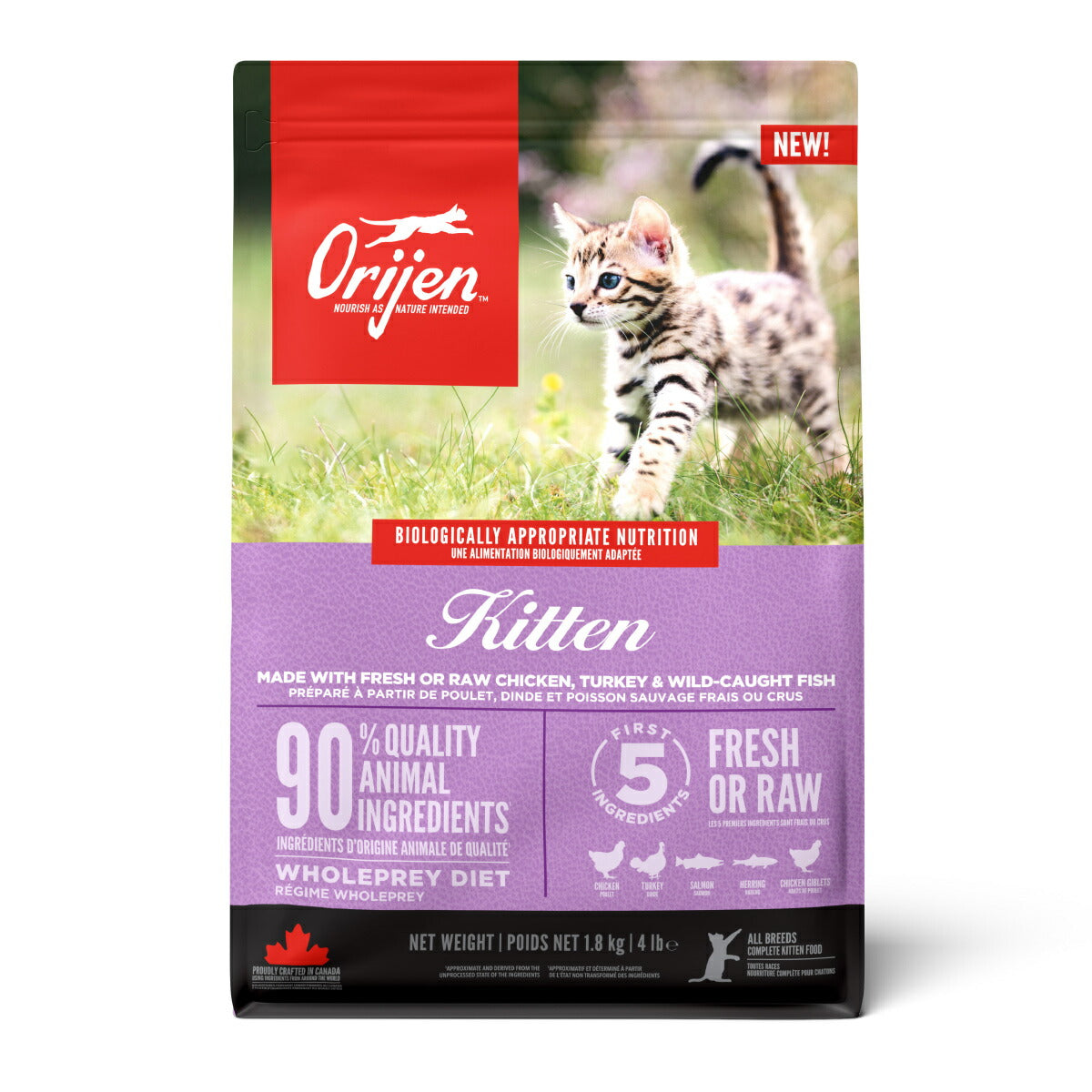 オリジン Orijen キャットフード キトゥン 全猫種 子猫用 穀物不使用 1.8kg×8個セット