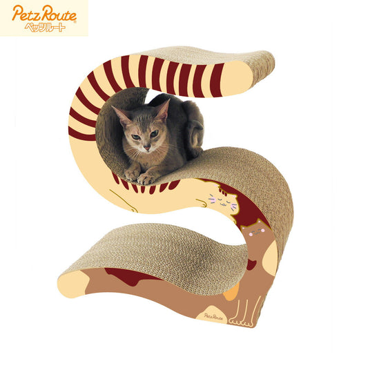 ペッツルート にゃんこの爪とぎベッド S字【送料無料】 猫用おもちゃ