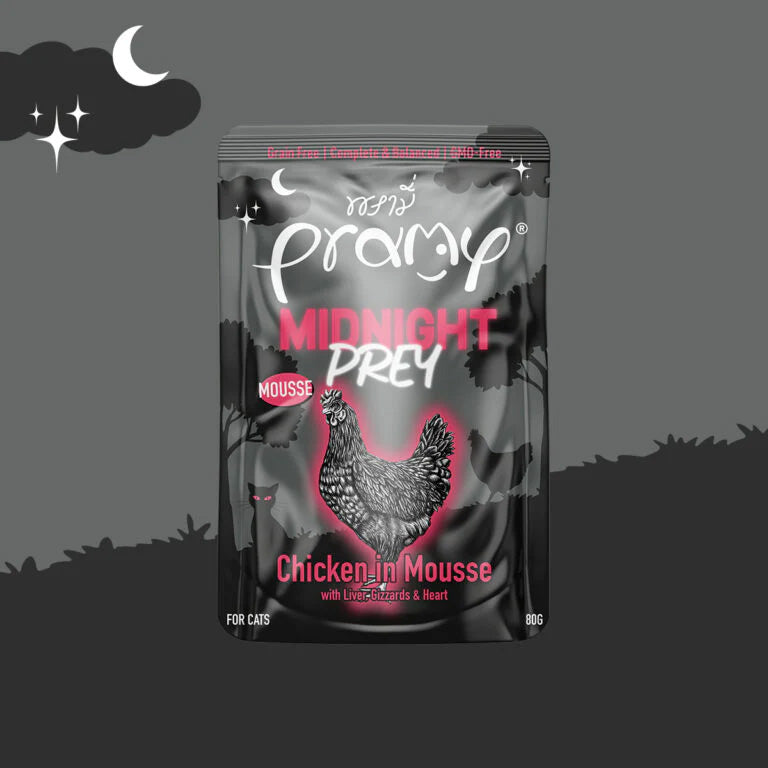 プラミー Pramy キャットフード ウェットフード ミッドナイト チキンムース アダルト 80g×48個セット【送料無料】