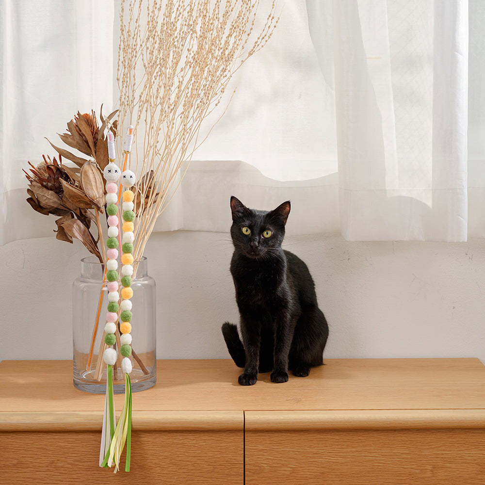 ダッドウェイペット ファッドプラス おだんごキャタピラーワンド 猫のおもちゃ 猫じゃらし ピンク