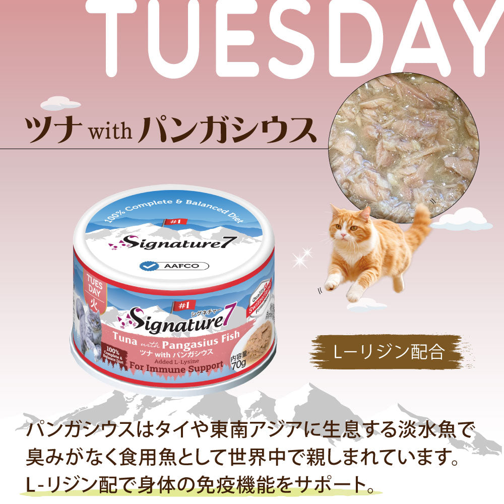 シグネチャー7 Signature7 キャットフード グレイビーブロス ツナwithパンガシウス 70g×24缶【送料無料】