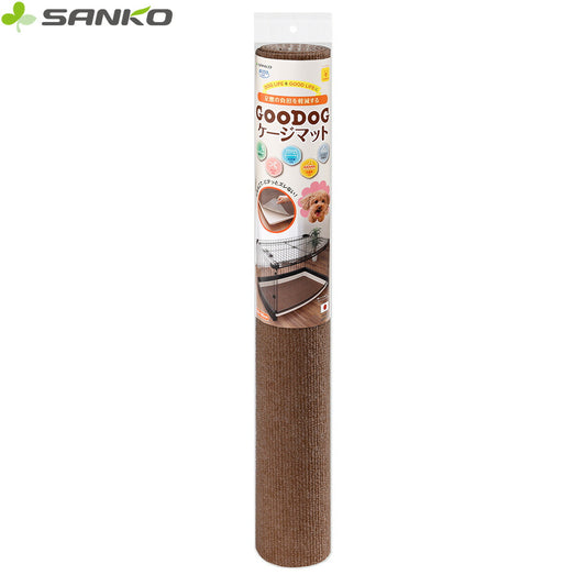 サンコー おくだけ吸着 GOODOGケージマット 60×90cm ブラウン