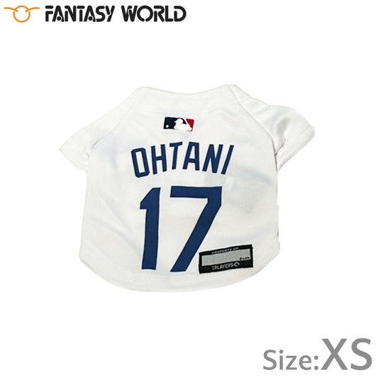 MLB公認 ロサンゼルス ドジャース 大谷翔平選手モデル ジャージ XS ホワイト【送料無料】 犬服 洋服 ドッグウェア ユニフォーム 野球