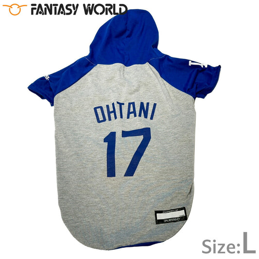 MLB公認 ロサンゼルス ドジャース 大谷翔平選手モデル パーカー L【送料無料】 犬服 洋服 ドッグウェア ユニフォーム 野球