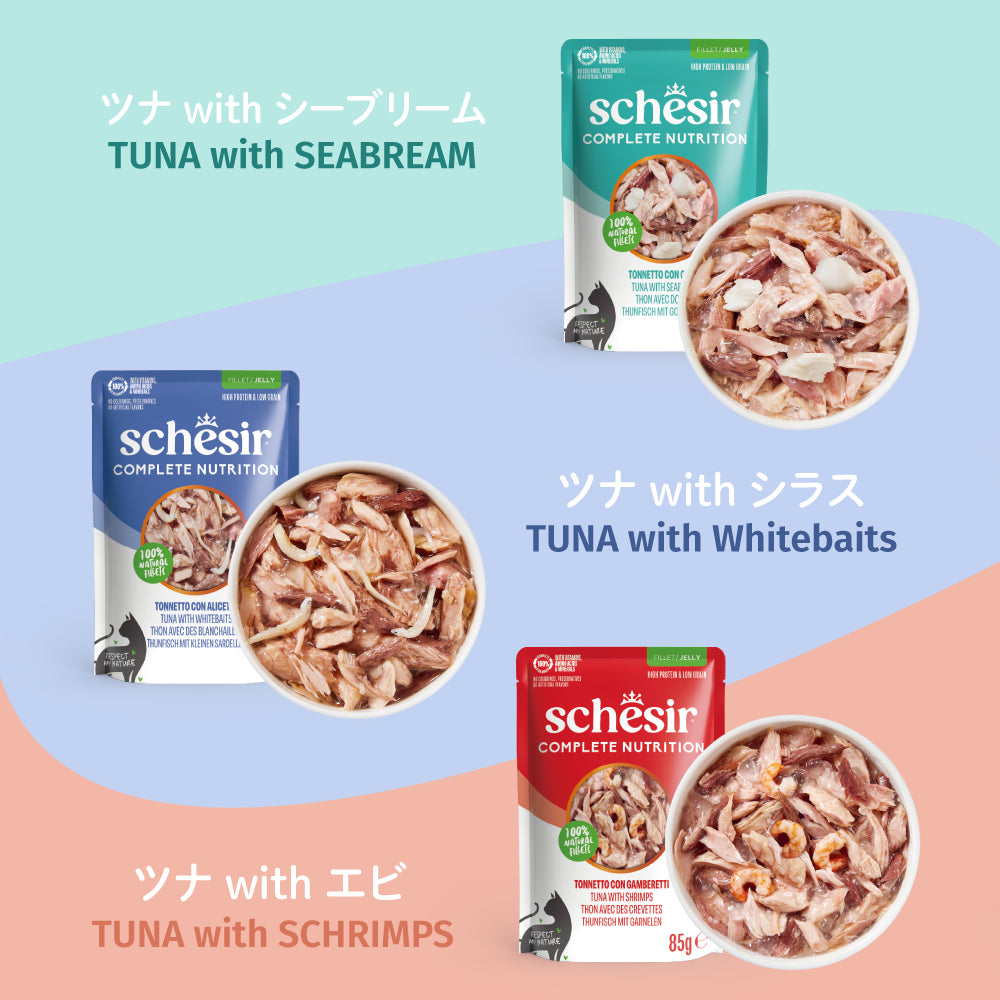Schesir シシア パウチ ツナwithビーフ キャットフード 85g