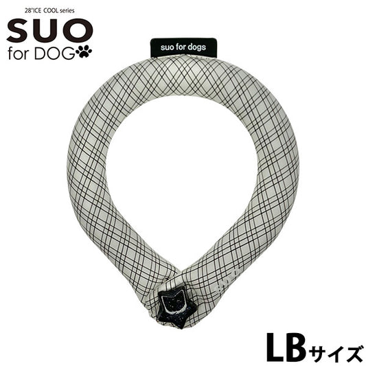 スオ リング フォー ドッグ SUO RING for dogs 28°ICE グラデチェック デコレボタン付 LB ブラック