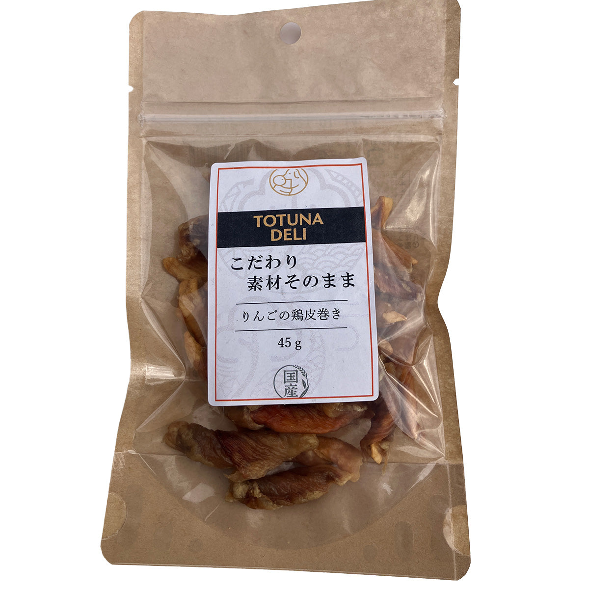 トトゥナデリ TOTUNA DELI 国産おやつ 犬用 りんごの鶏皮巻き 45g